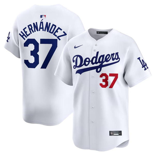 Los Angeles Dodgers #37 Teoscar Hernandez White 2024 Home Limited Stitched Jersey - Click Image to Close